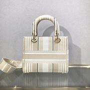 Dior Medium Lady D-Lite Bag Gray D-Stripes - 24 x 20 x 11 cm - 6