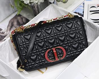 DIOR | Medium Dioramour Caro Black Bag - M9242 - 25.5 cm x 15.5 cm x 8 cm