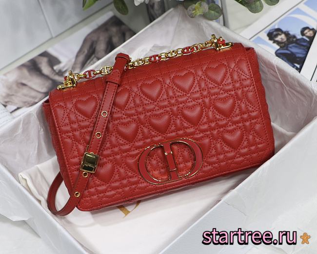 DIOR | Medium Dioramour Caro Red Bag - M9242 - 25.5 cm x 15.5 cm x 8 cm - 1