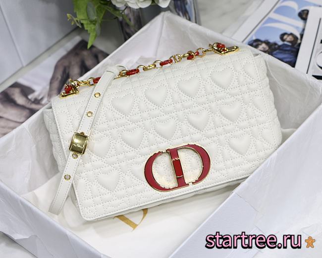 DIOR | Medium Dioramour Caro White Bag - M9242 - 25.5 cm x 15.5 cm x 8 cm - 1