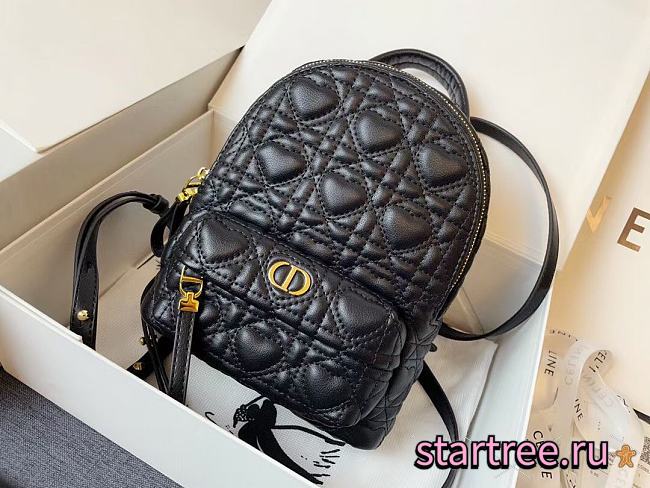 DIOR | Mini Dioramour Black Backpack - M9222 - 16 x 21 x 8.5 cm - 1