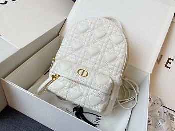 DIOR | Mini Dioramour White Backpack - M9222 - 16 x 21 x 8.5 cm