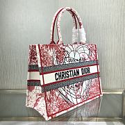 DIOR | Book Tote Red and White D-Royaume - M1296 - 36.5 x 28 x 17.5cm - 2
