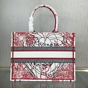 DIOR | Book Tote Red and White D-Royaume - M1296 - 36.5 x 28 x 17.5cm - 3