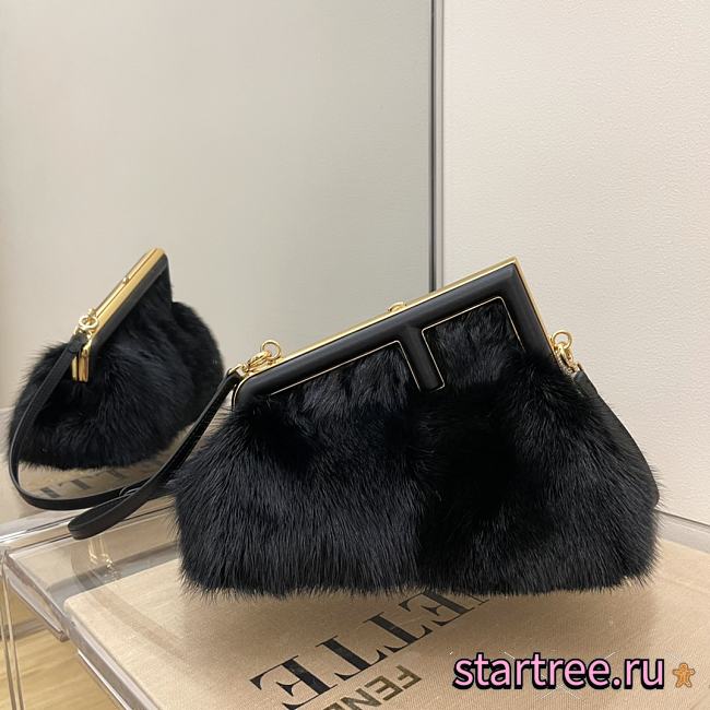 FENDI | First Small Black sheepskin bag - 8BP127 - 26 x 9.5 x 18 cm - 1