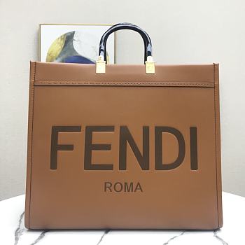 FENDI | Large Tote Sunshine Brown leather shopper - 8BH372 - 40.5 x 21.5 x 35cm