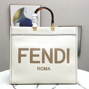 FENDI | Large Tote Sunshine White leather shopper - 8BH372 - 40.5 x 21.5 x 35cm