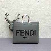 FENDI | Large Tote Sunshine Grey leather shopper - 8BH372 - 40.5 x 21.5 x 35cm - 1