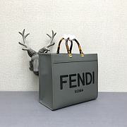 FENDI | Large Tote Sunshine Grey leather shopper - 8BH372 - 40.5 x 21.5 x 35cm - 2