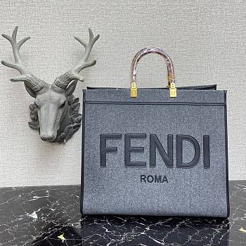 FENDI | Large Tote Sunshine Gray flannel shopper - 8BH372 - 40.5 x 21.5 x 35cm