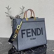 FENDI | Large Tote Sunshine Gray flannel shopper - 8BH372 - 40.5 x 21.5 x 35cm - 4
