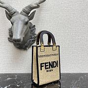 FENDI | Sunshine Shopper Braided straw mini-bag - 8BS051 - 13 x 18 x 6.5cm - 4