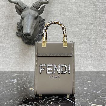 FENDI | Mini Sunshine Shopper Gray / elaphe mini-bag - 8BS051 - 13 x 18 x 6.5cm
