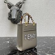 FENDI | Mini Sunshine Shopper Gray / elaphe mini-bag - 8BS051 - 13 x 18 x 6.5cm - 6