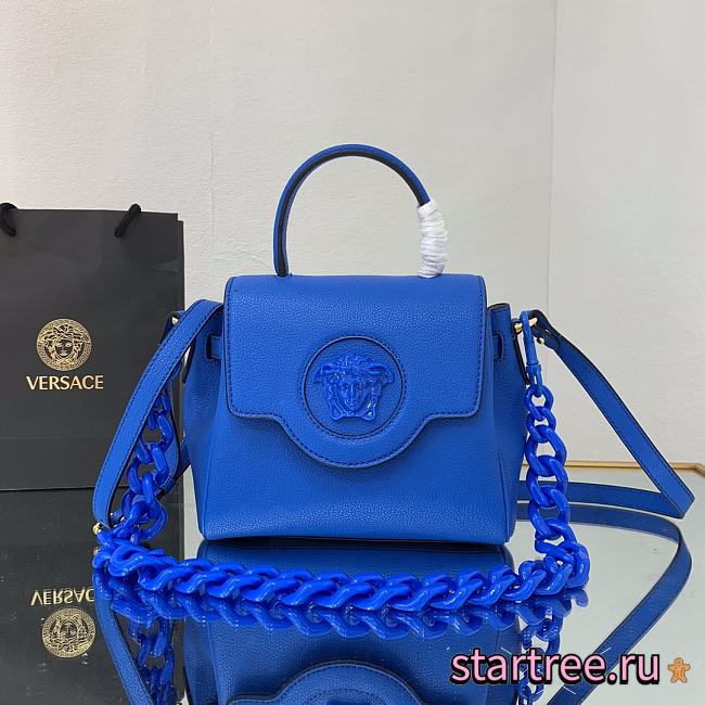 VERSACE | La Medusa Small Blue Handbag - DBFI040 - 20 x 10 x 17cm - 1