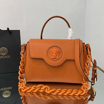VERSACE | La Medusa Medium Orange Handbag - DBFI039 - 25 x 15 x 22 cm