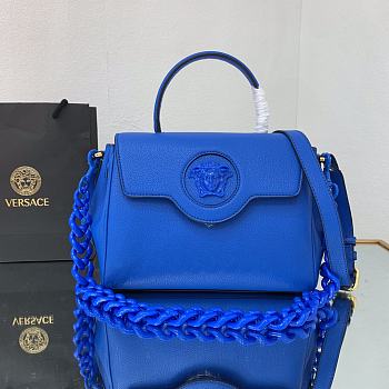 VERSACE | La Medusa Medium Blue Handbag - DBFI039 - 25 x 15 x 22 cm