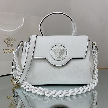 VERSACE | La Medusa Medium White Handbag - DBFI039 - 25 x 15 x 22 cm