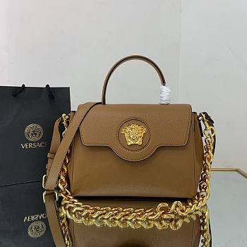 VERSACE | La Medusa Medium Brown Handbag - DBFI039 - 25 x 15 x 22 cm