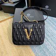 VERSACE | Black Virtus Quilted Shoulder Bag - DBFG985 - 24 x 9 x 16.5 cm - 1