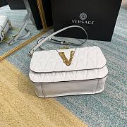 VERSACE | White Virtus Quilted Shoulder Bag - DBFG985 - 24 x 9 x 16.5 cm - 3