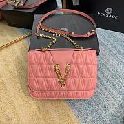 VERSACE | Pink Virtus Quilted Shoulder Bag - DBFG985 - 24 x 9 x 16.5 cm - 1