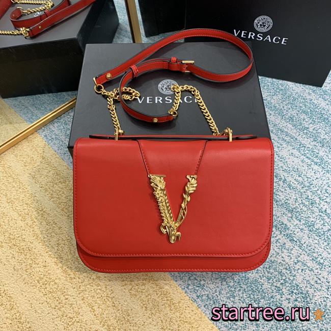 VERSACE | Red Virtus Shoulder Bag - DBFG985 - 24 x 9 x 16.5 cm - 1