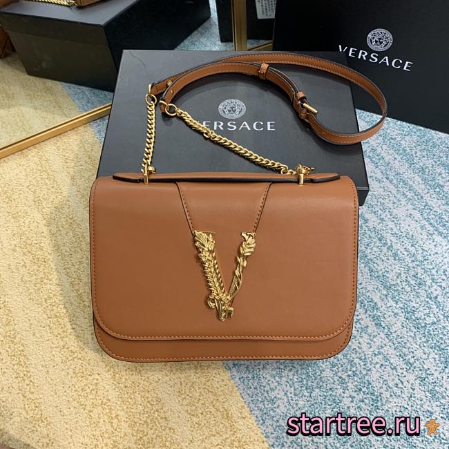 VERSACE | Caramel Virtus Shoulder Bag - DBFG985 - 24 x 9 x 16.5 cm - 1