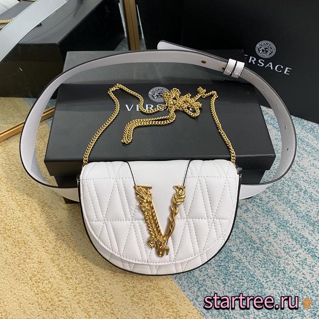 VERSACE | White Virtus Quilted Belt Bag - DV3G984 - 18 x 4 x 14 cm - 1