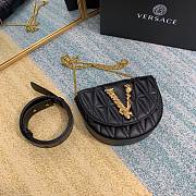 VERSACE | Black Virtus Quilted Belt Bag - DV3G984 - 18 x 4 x 14 cm - 3