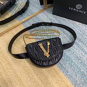 VERSACE | Black Virtus Quilted Belt Bag - DV3G984 - 18 x 4 x 14 cm - 2