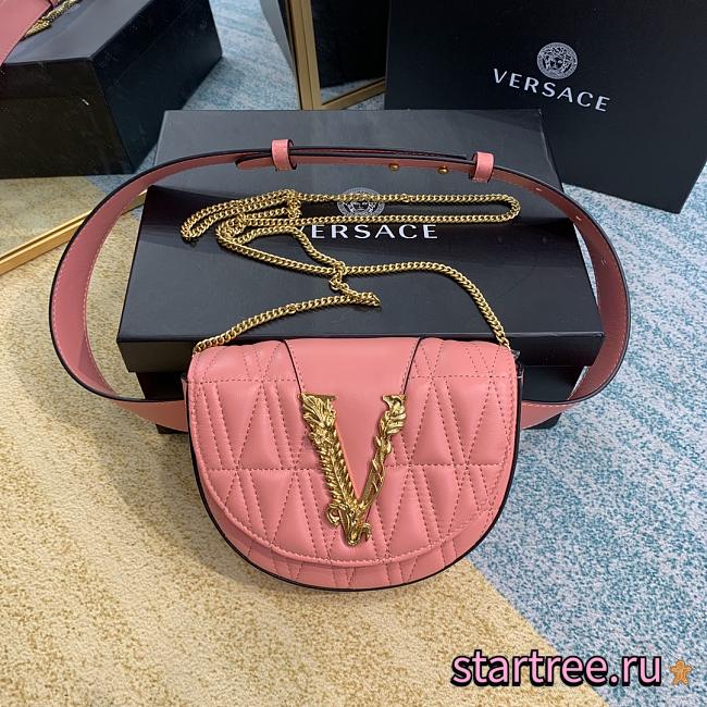 VERSACE | Pink Virtus Quilted Belt Bag - DV3G984 - 18 x 4 x 14 cm - 1