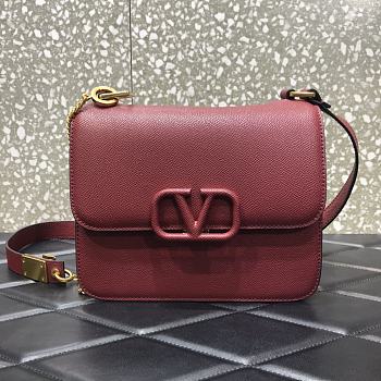 Valentino | Red Vsling Grainy Calfskin - 22 x 11 x 17cm