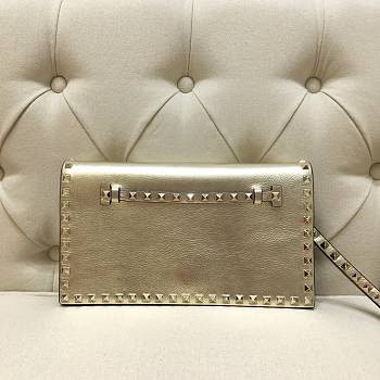 Valentino | Golden Garavani Rockstud Flap Wristlet Clutch Bag - 28cm