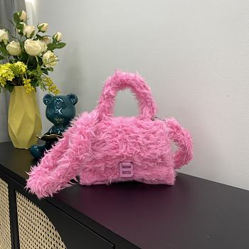 BALENCIAGA | Pink Fluffy Hourglass Top Handle Bag - 28cm