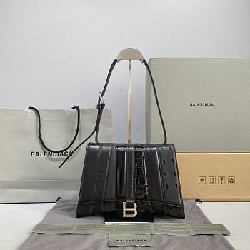 BALENCIAGA | Black Hourglass MultiBelt Shoulder Bag - 27 x 10 x 18cm