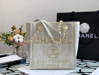 CHANEL | Deauville White Tote Bag - 28 cm