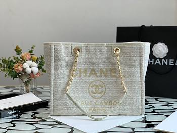 CHANEL | Deauville White Tote Bag - 34 cm