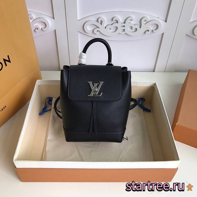 Louis Vuitton | Lock Me Backpack Mini Black Silver - 16 x 19.4 x 10 cm - 1