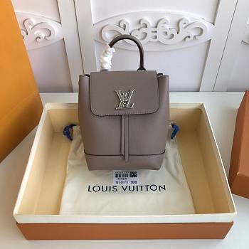 LOUIS VUITTON | Lock Me Backpack Mini Grey- 16 x 19.4 x 10 cm