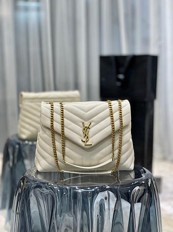 YSL | LOULOU Medium in White Shoulder Bag - 487216 - 32×22×11cm