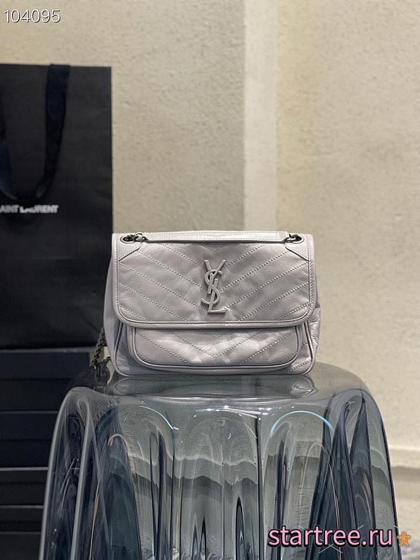 YSL | NIKI Medium Chain Bag in Light Gray - 498894 - 28 x 20 x 8 cm - 1