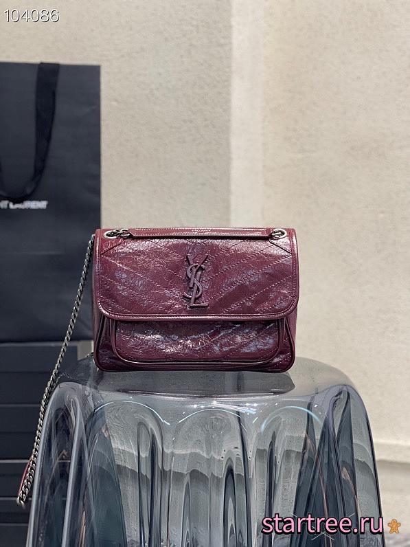 YSL | NIKI Medium Chain Bag in Red Wine - 498894 - 28 x 20 x 8 cm - 1