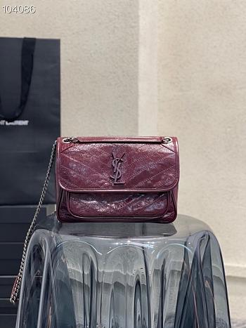 YSL | NIKI Medium Chain Bag in Red Wine - 498894 - 28 x 20 x 8 cm