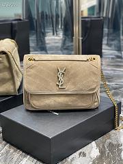 YSL | Niki Medium suede in Beige shoulder bag - 498894 - 28×20×8cm - 1