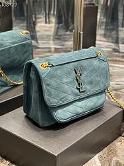 YSL | Niki Medium suede in Blue shoulder bag - 498894 - 28×20×8cm - 4
