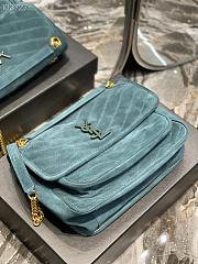 YSL | Niki Medium suede in Blue shoulder bag - 498894 - 28×20×8cm - 3