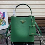 Prada | Medium Green/Black Saffiano Panier Bag - 1BA212 - 22 × 23 × 13 cm - 1