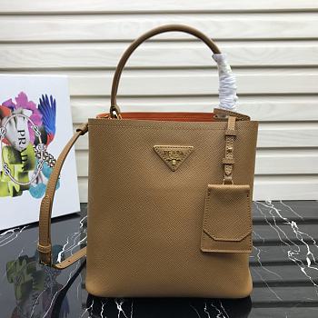 Prada | Medium Brown/Orange Saffiano Panier Bag - 1BA212 - 22 × 23 × 13 cm