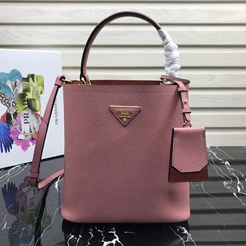 Prada | Medium Pink Saffiano Panier Bag - 1BA212 - 22 × 23 × 13 cm